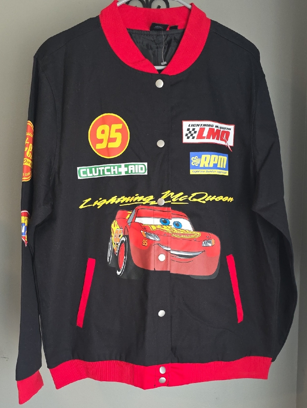 Men's Lightning McQueen Bomber Jacket NWOT Disney Pixar